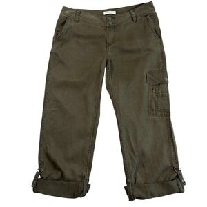 Coldwater Creek Womens River Fit Cargo Capri Roll Tab Pants Sz 12 Casual Utility
